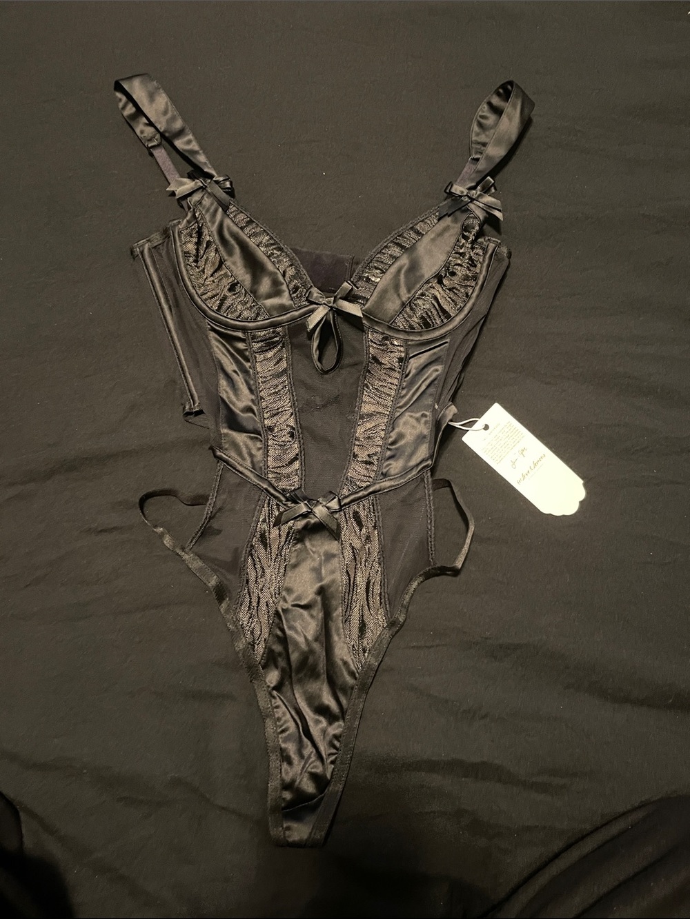 Black lace teddy